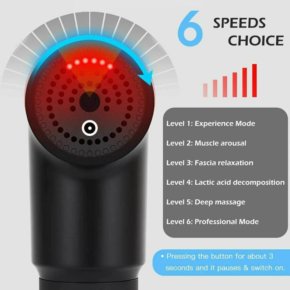 Percussion Massage Gun – Deep Tissue Muscle Massager with 4 Interchangeable Heads for Relaxation & Recovery