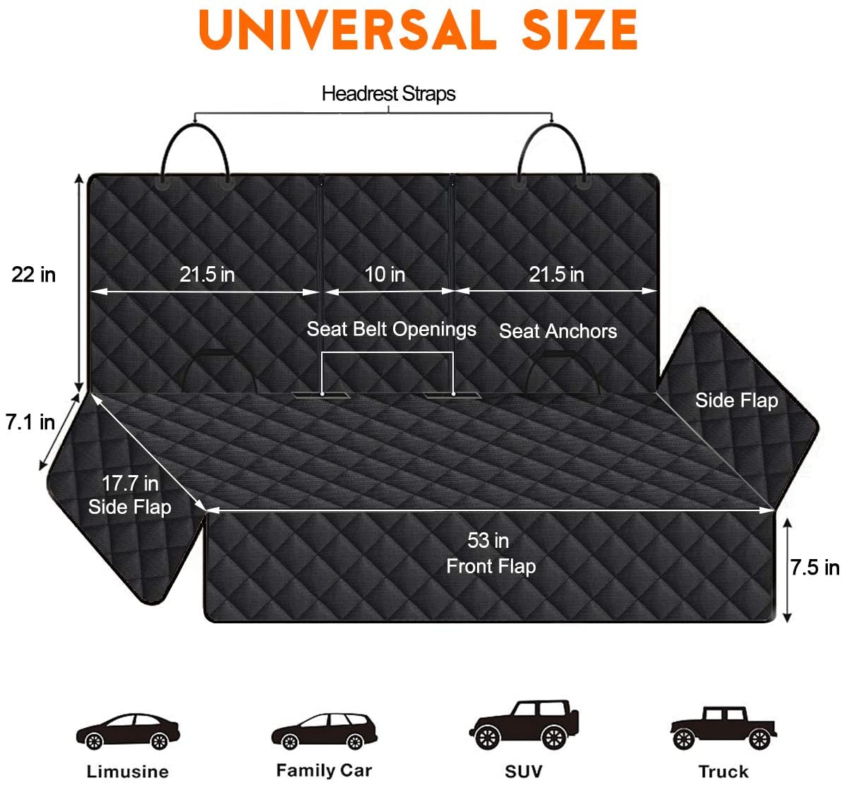 Dog Car Seat Protector – Waterproof, Nonslip, Universal Fit